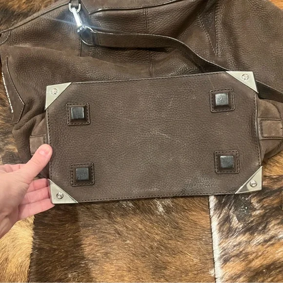 Alexander Wang Dark Brown Nubuck Leather Emile Satchel - Picture 6 of 10